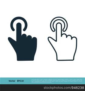Finger Pointer Icon Vector Logo Template Illustration Design. Vector EPS 10.