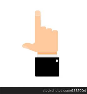 Finger pointer up. Hand gesture cursor, vector one finger arm, indicate icon illustration. Finger pointer up