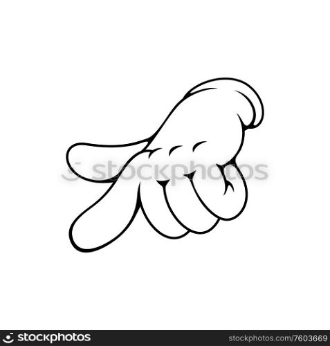 Finger pointing on you isolated hand gesture, control sign. Vector index forefinger showing direction. Index finger controlling or pointing hand