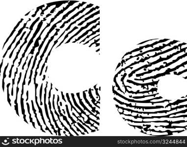 finger print alphabet - vector illustration