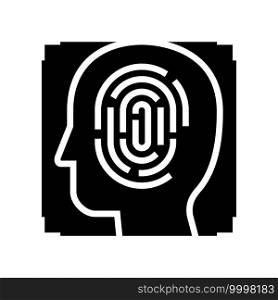 finger print and face id glyph icon vector. finger print and face id sign. isolated contour symbol black illustration. finger print and face id glyph icon vector illustration
