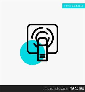 Finger, Touch, Finger Touch, Screen turquoise highlight circle point Vector icon
