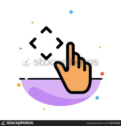 Finger, Up, Gestures, Move Abstract Flat Color Icon Template