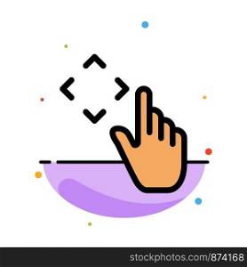 Finger, Up, Gestures, Move Abstract Flat Color Icon Template