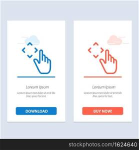 Finger, Up, Gestures, Move  Blue and Red Download and Buy Now web Widget Card Template