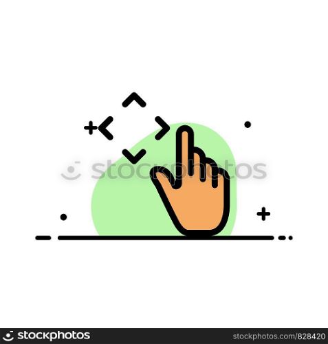 Finger, Up, Gestures, Move Business Flat Line Filled Icon Vector Banner Template