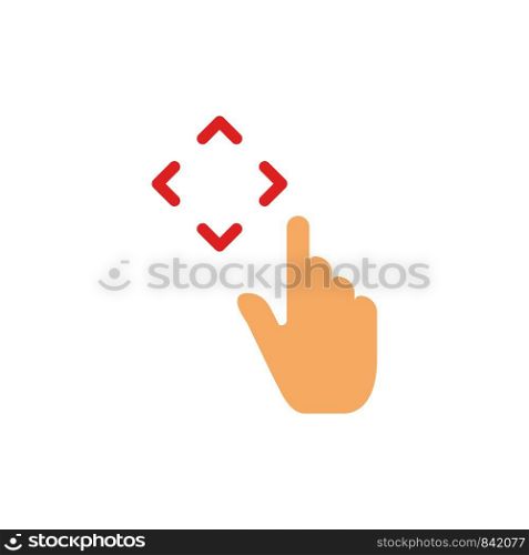 Finger, Up, Gestures, Move Flat Color Icon. Vector icon banner Template
