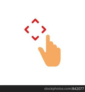 Finger, Up, Gestures, Move Flat Color Icon. Vector icon banner Template