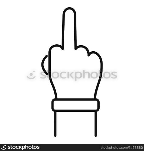 Finger up icon. Outline finger up vector icon for web design isolated on white background. Finger up icon, outline style