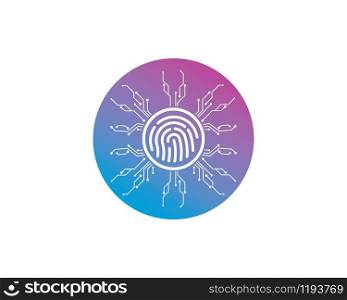 fingerprint circuit icon illustration vector template design