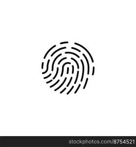 Fingerprint, great design for any purposes. Simple abstract human hand fingerprint. Line drawing. Key icon - vector