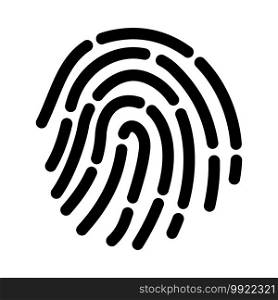 Fingerprint Icon. Black Glyph Design. Vector Illustration.