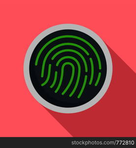 Fingerprint icon. Flat illustration of fingerprint vector icon for web design. Fingerprint icon, flat style