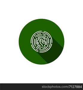fingerprint icon in flat color style, vector illustration