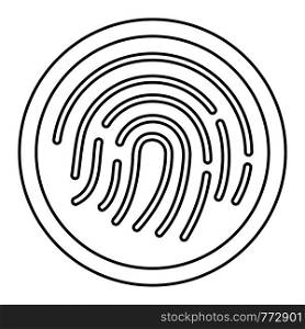 Fingerprint icon. Outline illustration of fingerprint vector icon for web design isolated on white background. Fingerprint icon, outline style