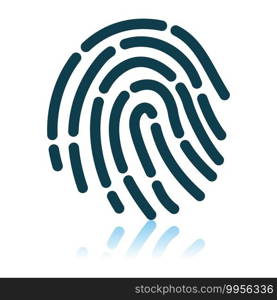Fingerprint Icon. Shadow Reflection Design. Vector Illustration.