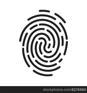 fingerprint icon Signature concept for password encryption. to protect information