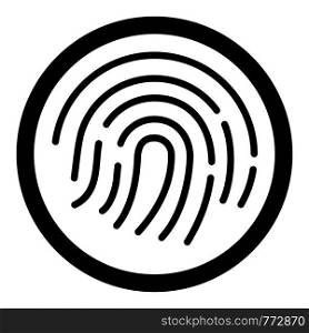 Fingerprint icon. Simple illustration of fingerprint vector icon for web design isolated on white background. Fingerprint icon, simple style
