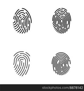 fingerprint icon, with simple and modern logo illustration