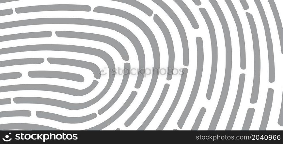 Fingerprint identification banner scan. Cartoon finger print pictogram. Digital biometric, security and identify by fingerprints concept. Personal touch id app symbol. Vector passwoord scanning sign.