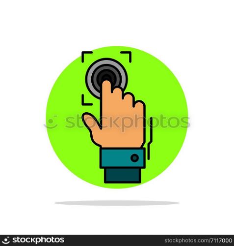 Fingerprint, Identity, Recognition, Scan, Scanner, Scanning Abstract Circle Background Flat color Icon