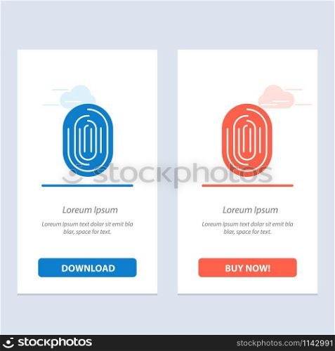 Fingerprint, Identity, Recognition, Scan, Scanner, Scanning Blue and Red Download and Buy Now web Widget Card Template