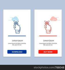 Fingerprint, Identity, Recognition, Scan, Scanner, Scanning Blue and Red Download and Buy Now web Widget Card Template