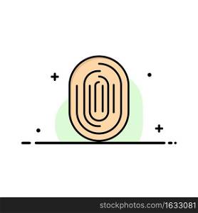 Fingerprint, Identity, Recognition, Scan, Scanner, Scanning Business Logo Template. Flat Color