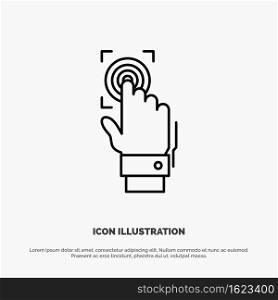 Fingerprint, Identity, Recognition, Scan, Scanner, Scanning Line Icon Vector