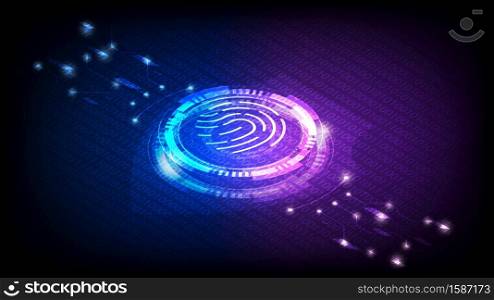 Fingerprint identity sensor, isometric illustration