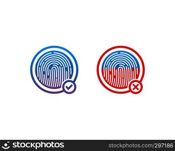 fingerprint illustration vector template design