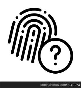Fingerprint Law And Judgement Icon Vector Thin Line. Contour Illustration. Fingerprint Law And Judgement Icon Vector Illustration