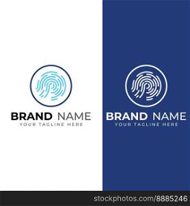 Fingerprint logo,fingerprint scan logo for business card identity.Vector logo and icon design.