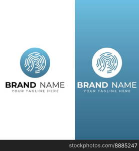 Fingerprint logo,fingerprint scan logo for business card identity.Vector logo and icon design.