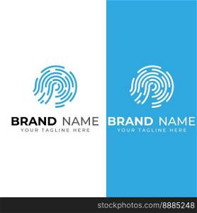 Fingerprint logo,fingerprint scan logo for business card identity.Vector logo and icon design.