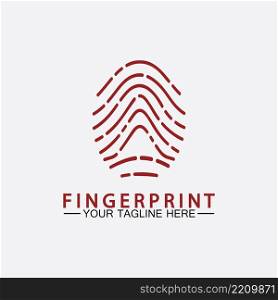 Fingerprint logo vector icon illustration template