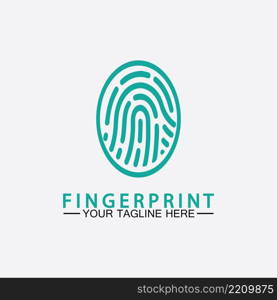 Fingerprint logo vector icon illustration template