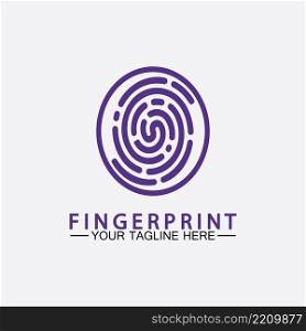 Fingerprint logo vector icon illustration template