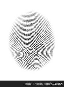 Fingerprint personal identity and insignia symbol isolated on white background vector illustration