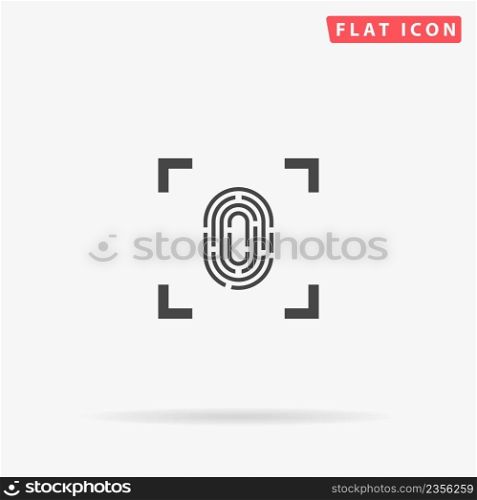 Fingerprint reader flat vector icon. Hand drawn style design illustrations.. Fingerprint reader flat vector icon