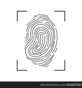 Fingerprint Scan Icon. Fingerprint icon identification. Security and surveillance system element. Vector illustration