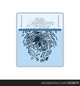 Fingerprint scan icon. Flat color design. Vector illustration.
