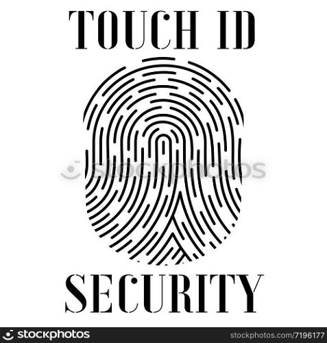 Fingerprint scan icon, iot mobile smartphone technology ecosystem app. Security touch id system vector illustration. Biometric ID interface, protect, identification data digital authorization