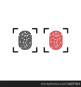 Fingerprint scan icon or touch ID on isolated white background. EPS 10 vector. Fingerprint scan icon or touch ID on isolated white background. EPS 10 vector.