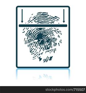 Fingerprint Scan Icon. Shadow Reflection Design. Vector Illustration.