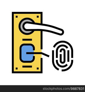 fingerprint security system for open door color icon vector. fingerprint security system for open door sign. isolated symbol illustration. fingerprint security system for open door color icon vector illustration