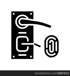 fingerprint security system for open door glyph icon vector. fingerprint security system for open door sign. isolated contour symbol black illustration. fingerprint security system for open door glyph icon vector illustration