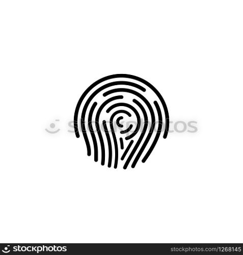 Fingerprint vector isolated print of finger touch flat symbol thumbprint identification scaner illustration