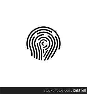 Fingerprint vector isolated print of finger touch flat symbol thumbprint identification scaner illustration