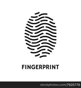 Fingerprint verification poster text sample vector. Fingermark and thumbprint, dactylogram authorization process. Recognition of human personal data. Fingerprint Verification Poster with Text Vector